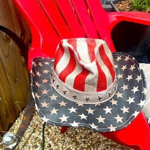 Peter Grimm Red White and Blue Cowboy hat